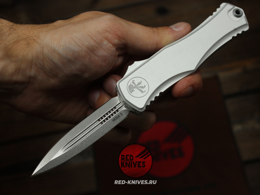 Нож Microtech HERA 2 D/E - светлая рукоять, клинок стоунвош МТ24