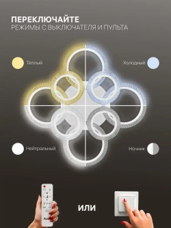 Ritter Люстра потолочная, светодиодная с пультом SHINE 232 Вт, до 42 м2