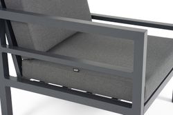 "Эстелья" кресло разборное, каркас алюминий темно-серый (RAL7024) матовый, ткань темно-серая 027