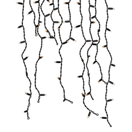 Гирлянда ЭРА ERAPS-BZ1 светодиодная новогодняя бахрома 2*0,7 м желтая 100 LED IP65 220 В