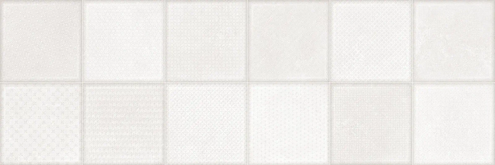 Настенная плитка Alma Ceramica TWU3090CUB07R Cube 30x90 белая матовая под мозаику / пэчворк