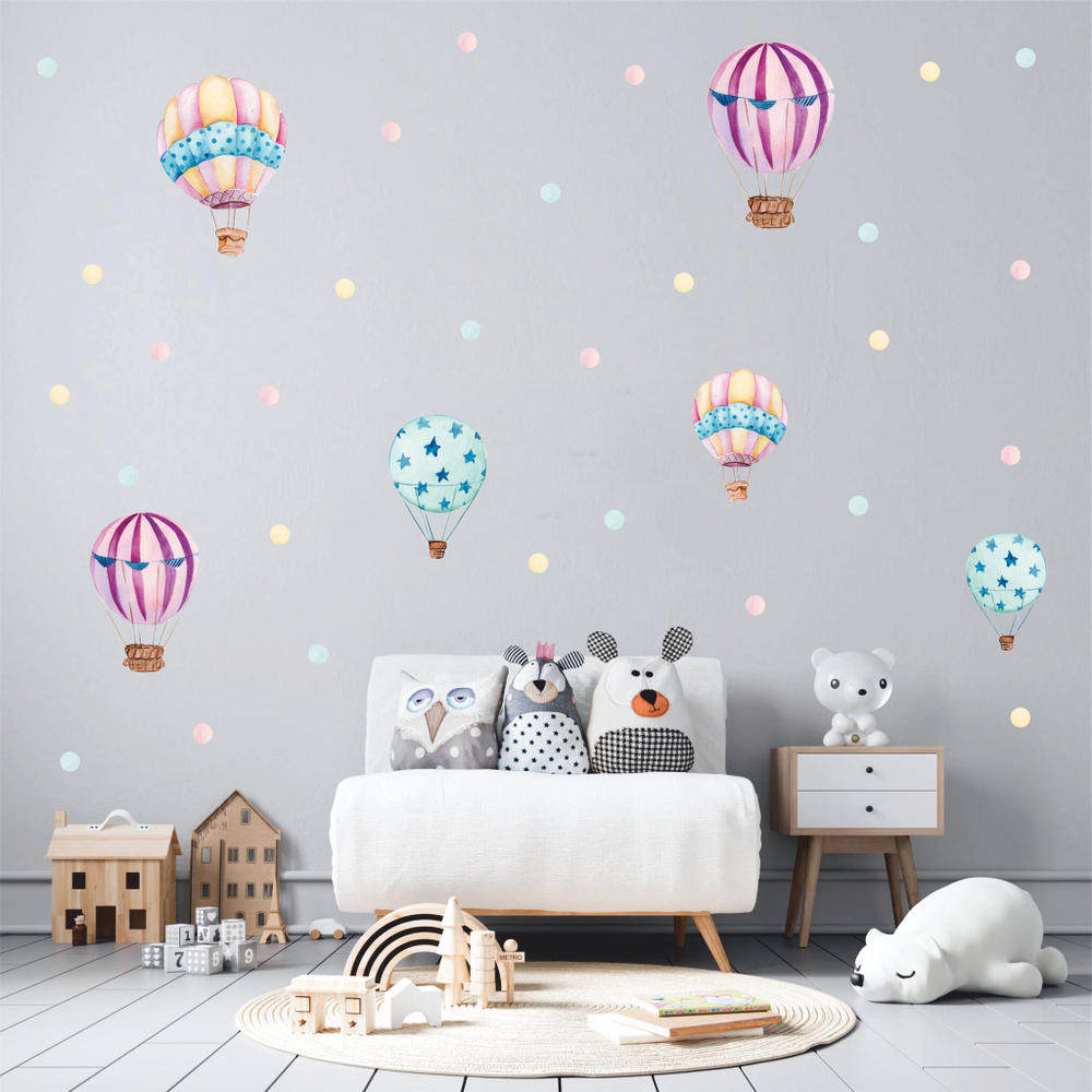 Стикеры ВОЗДУШНЫЕ ШАРЫ пастель