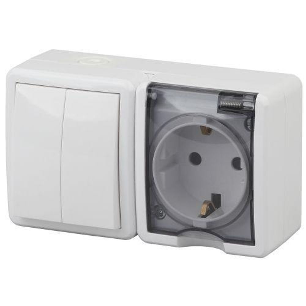 Блок ОП розетка+выключатель 2-кл. 11-7402-01 16АХ(10AX)-250В IP54 Эксперт бел. ЭРА Б0020735 Блок ОП розетка+выключатель 2-кл. 11-7402-01 16АХ(10AX)-250В IP54 Эксперт бел. ЭРА Б0020735