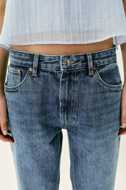 ZARA ДЖИНСЫ Z1975 SLIM С ВЫСОКОЙ ПОСАДКОЙ, СИНИЙ