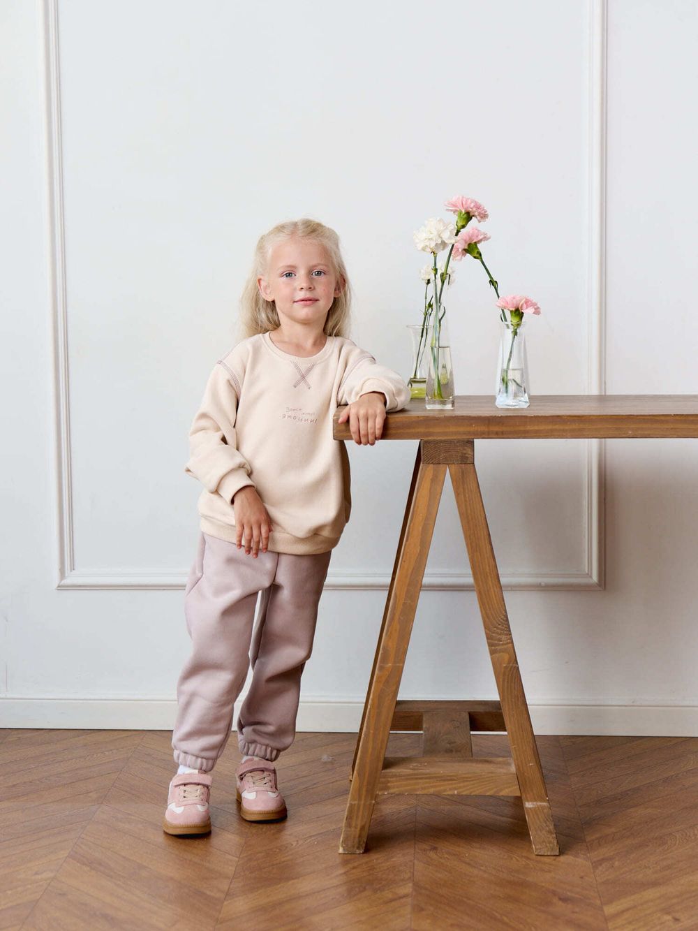 Джоггеры оверсайз "Снежная орхидея"