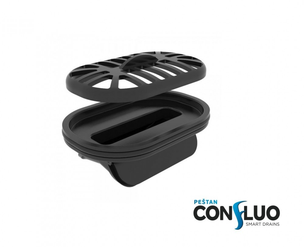 Душевой лоток Pestan Confluo Premium Black Glass Line 650