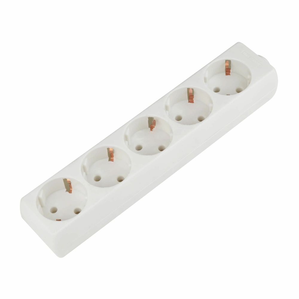 K-GCP5-10 WHITE Колодка для удлинителя Uniel. 5 гнезд, с/з, 10A, 2200Вт. Белый. ТМ Uniel