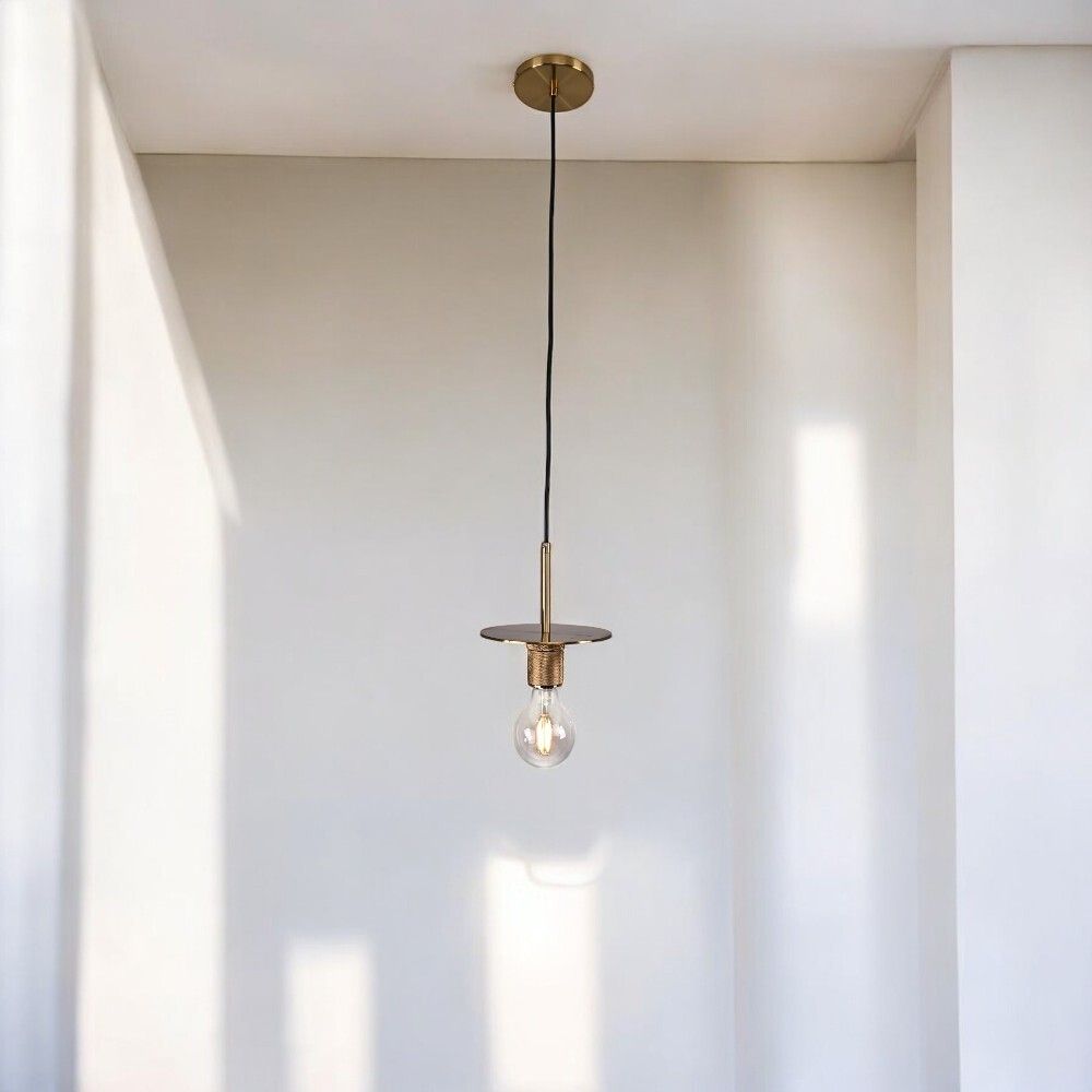 Подвесной светильник RH Utilitaire Disk Shade Pendant Brass