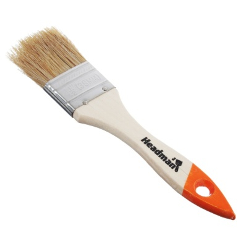 Кисть малярная плоская Бейсик 38мм натуральная щетина HEADMAN
