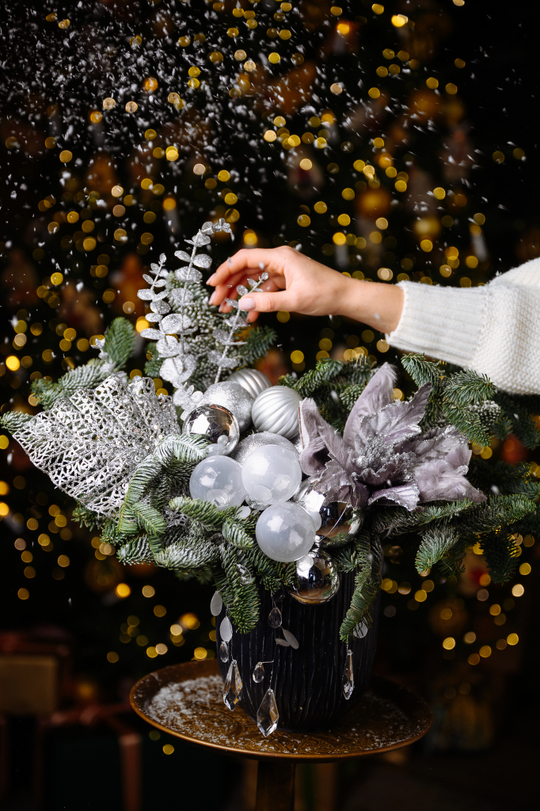 Композиция в кашпо Зимний узор