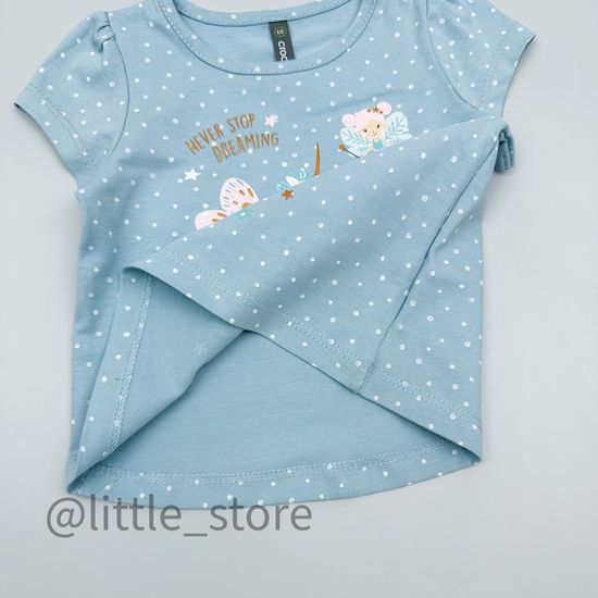 Футболка хлопковая, Горошки на голубом