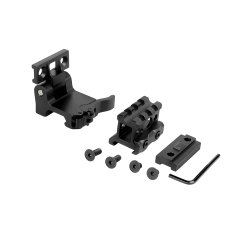 Увеличитель Veber Black Russian MX33QR для прицела, комплектующие на белом фоне