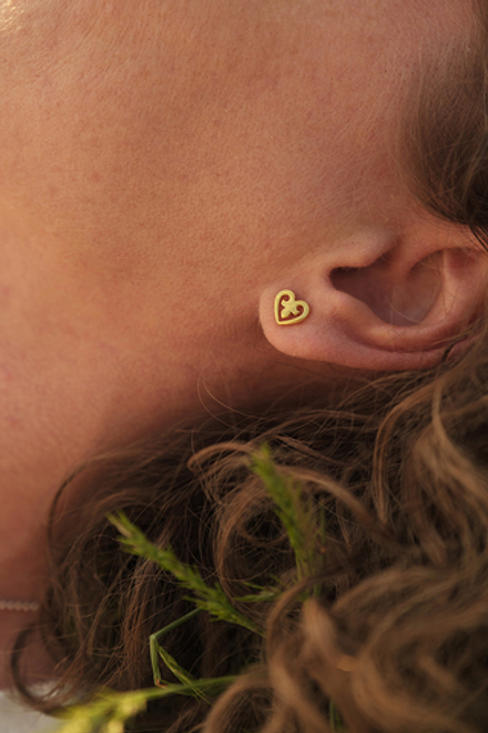 Серьги СЕРДЕЧКО позолота