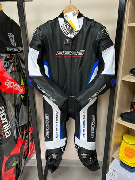 Мотокомбинезон цельный кожаный Berg Arrow Blue 54