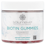 Solumeve, жевательная добавка с биотином, без желатина, с клубничным вкусом, 100 вегетарианских жевательных таблеток
