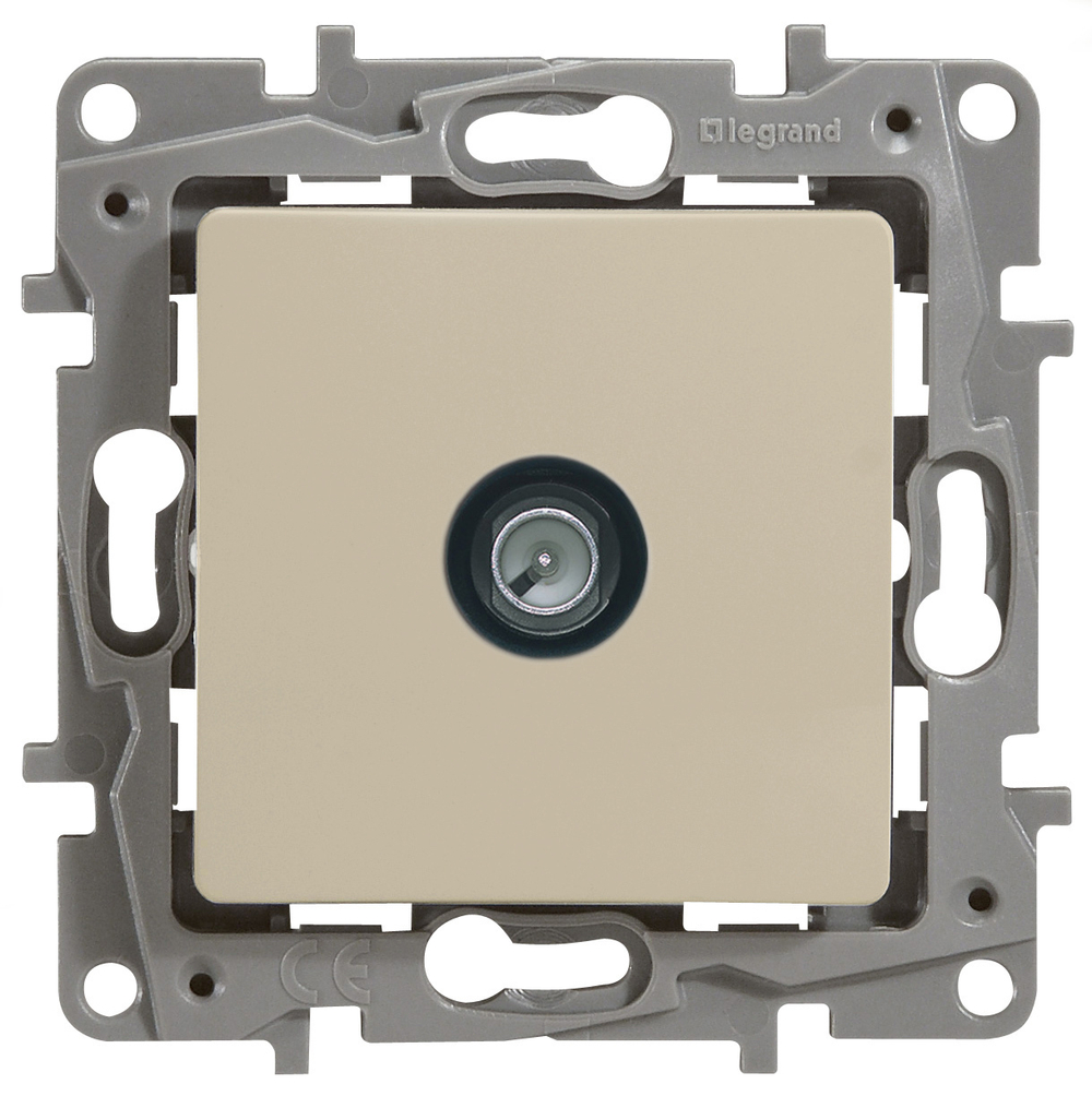 Розетка TV (телевизионная) проходная - слоновая кость ETIKA Legrand