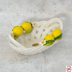 Корзина с ручками овальная Orgia Лимоны 28*20 см