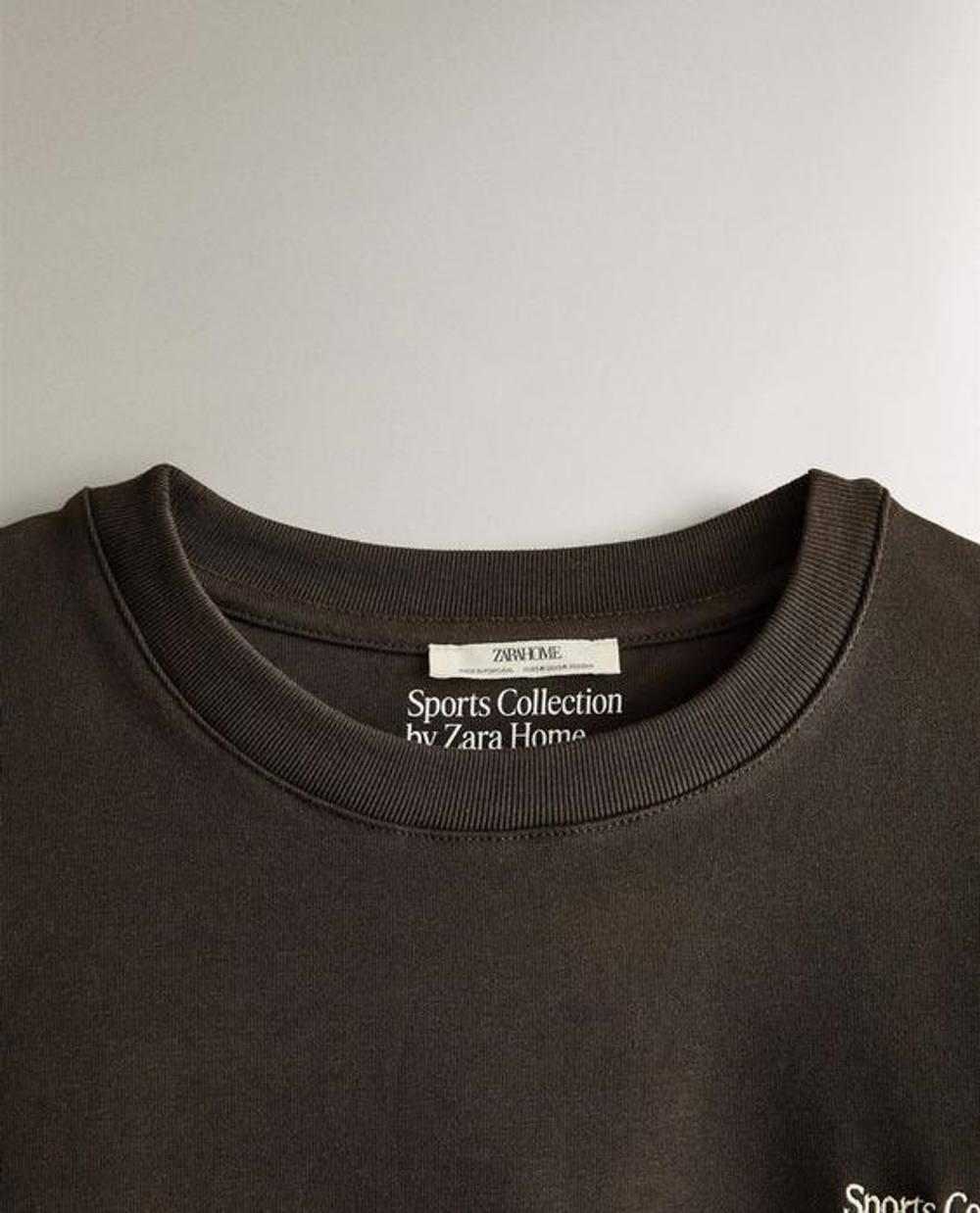 ZARA HOME ХЛОПКОВАЯ СПОРТИВНАЯ ТОЛСТОВКА, КОРИЧНЕВЫЙ