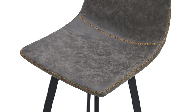 Полубарный стул Netro 66 см, серый на черных металлических ножках | Купить в Hallberg.ru