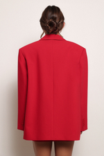 Жакет двубортный красный