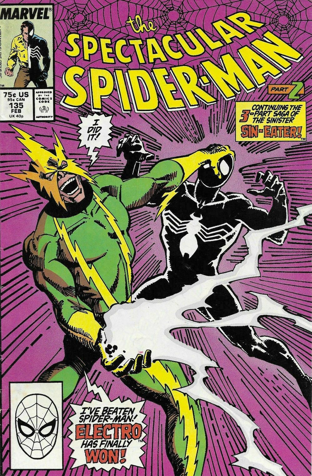Комикс The Spectacular Spider-Man #134-136 Sin-eater parts 1-3