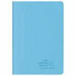 Тетрадь 48 л. в клетку обложка кожзам SoftTouch, сшивка, A5 (147х210мм), ГОЛУБОЙ, BRAUBERG RAINBOW, 403880