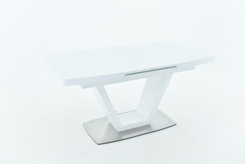 Стол Аврора Фоджа, Стекло, 160см, Белый