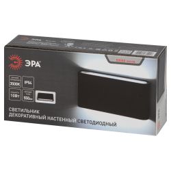 Светильник накладной светодиодный ЭРА WL41 BK 10Вт 3500К IP54 черный для интерьера и фасадов зданий | Настенная подсветка
