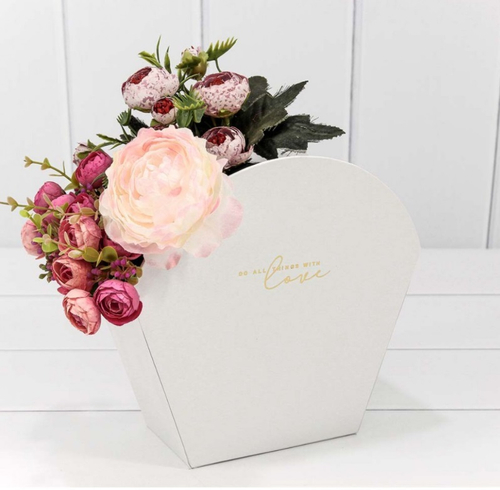 Коробка Ваза "Do all things with love" Белая