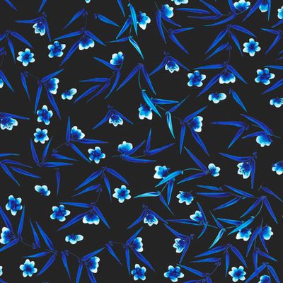 Белые цветы на чёрном фоне