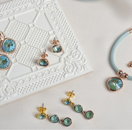 Серьги Fiore Luna Green colors A2101SW-E01.16 G/MIX