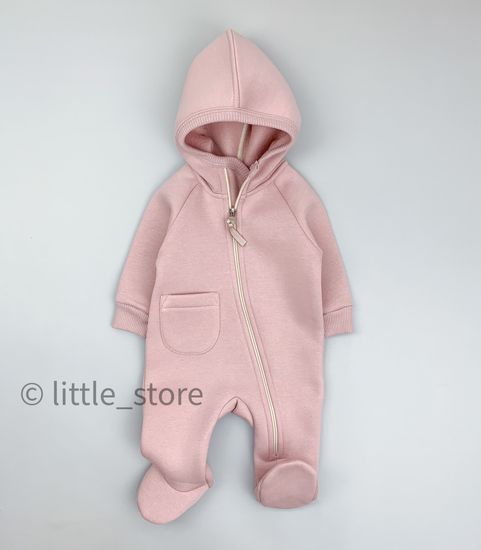 Комбинезон "Simple" из футера с начесом, Пудра
