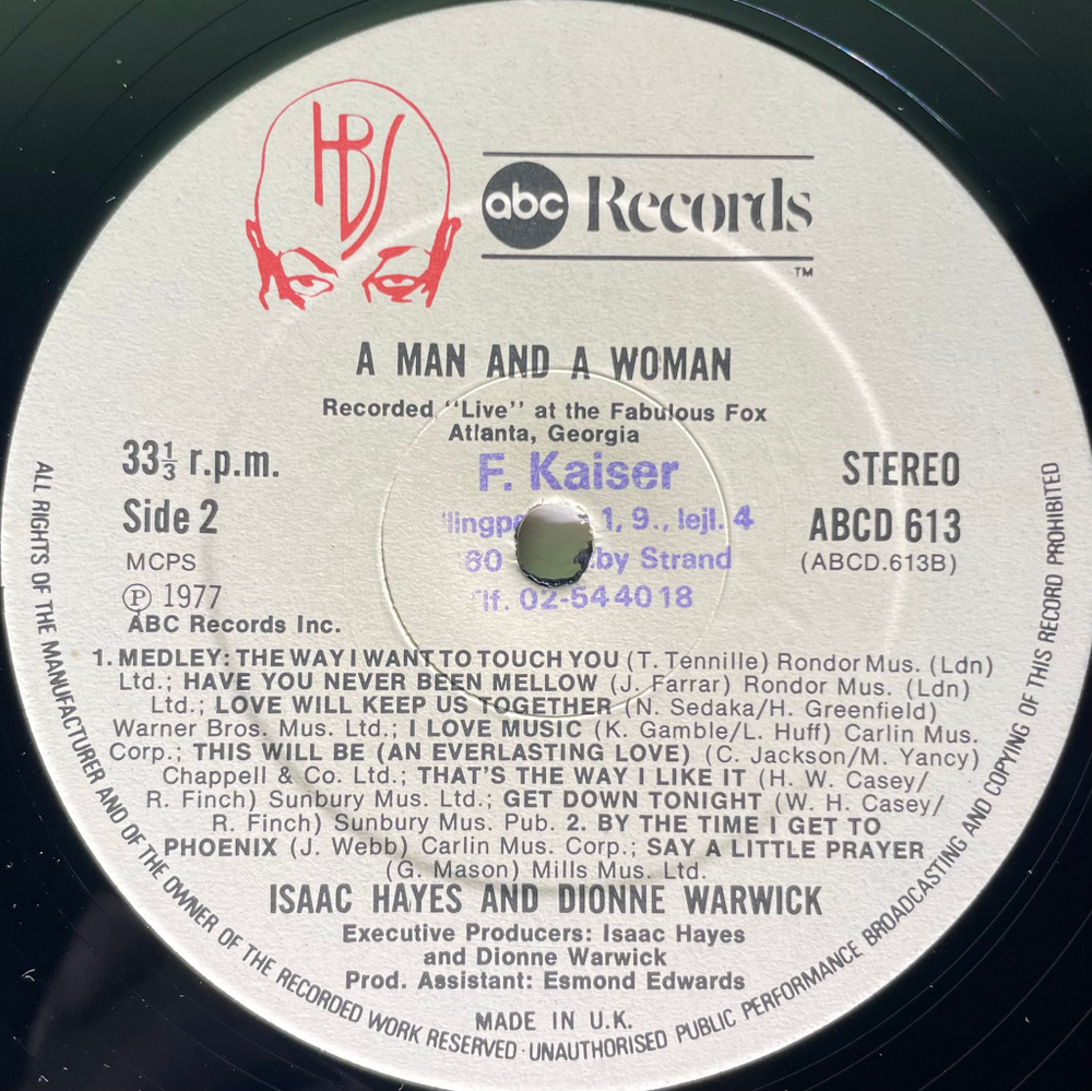 Isaac Hayes And Dionne Warwick ‎– A Man And A Woman 2LP (Англия 1977г.)