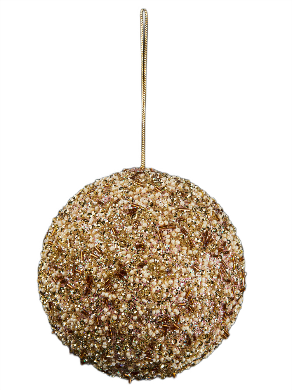 Шар 11х11см ChristmasDeLuxe кремовый