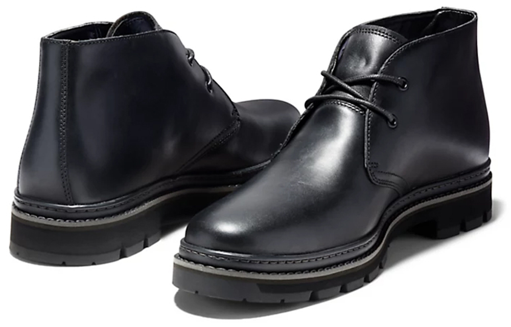 Timberland Port Union Casual Leather Shoes Men"s Mid top Black