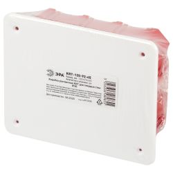 Распаячная коробка ЭРА KRT-120-92-45 скрытой установки красно-белая 120х92х45мм для твердых стен саморезы крышка IP20