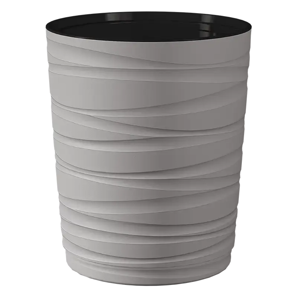 Кашпо для цветов пластиковое 15л d-30см «Модерн Медиум» Серый жемчуг