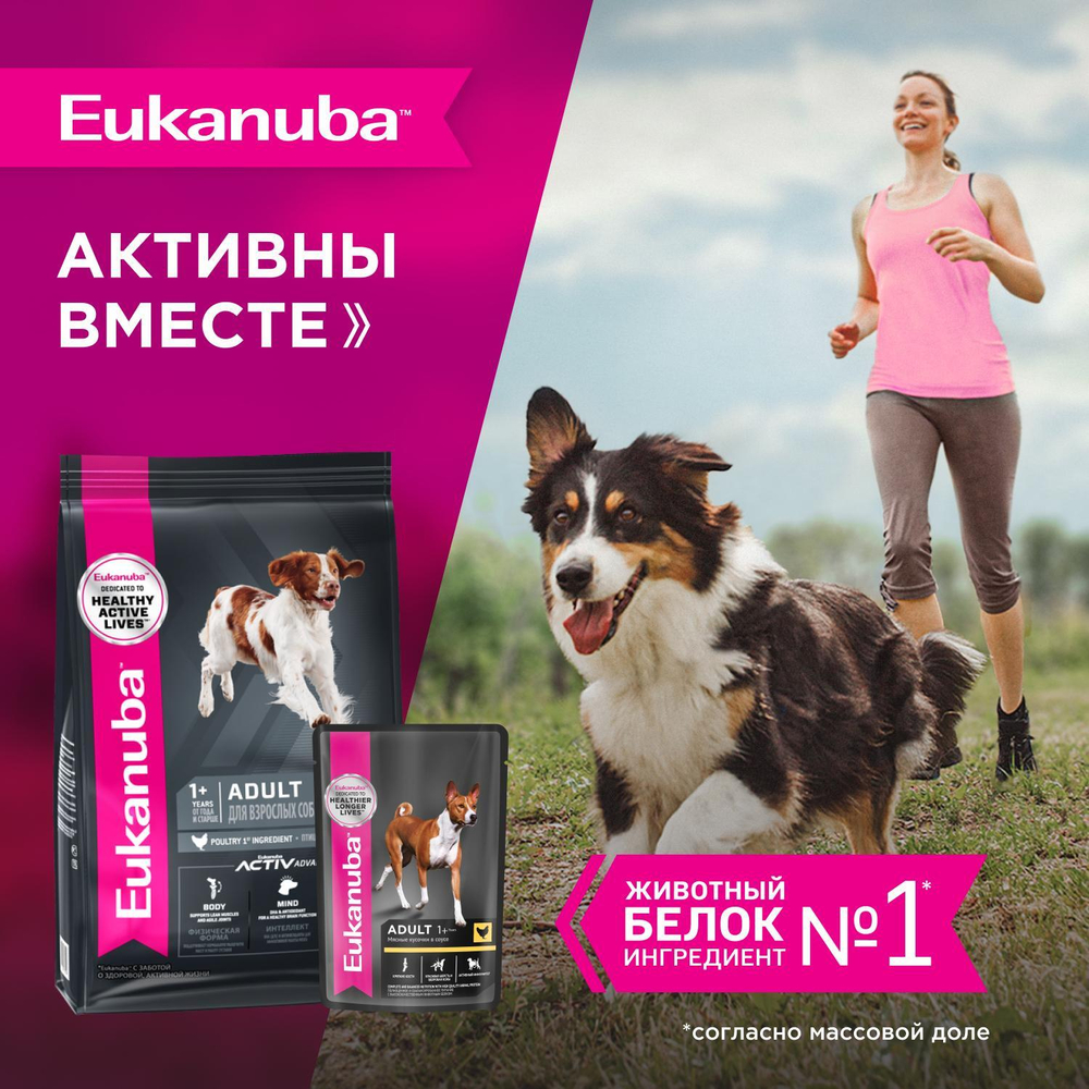 Eukanuba паучи для взрослых собак с курицей 100 г