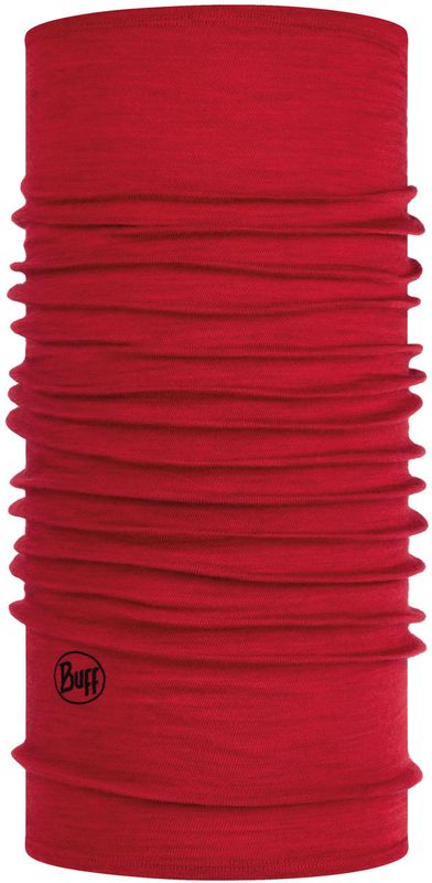 Тонкий шерстяной шарф-труба Buff Wool lightweight Solid Red Фото 1