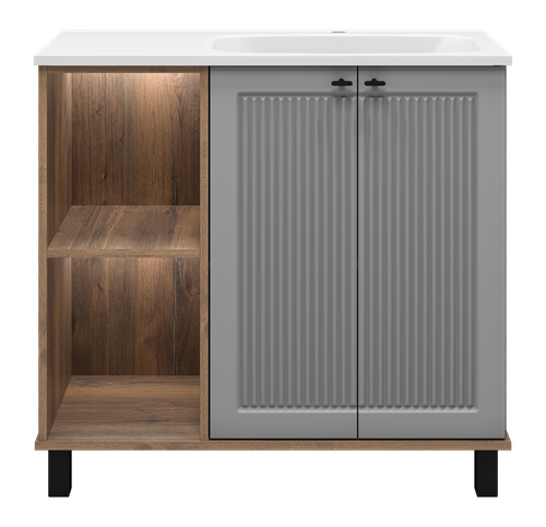 Тумба под раковину Brevita Lumus 90 с подсветкой правая