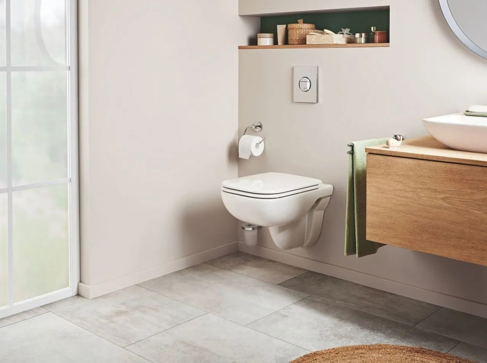 Унитаз подвесной GROHE Bau Edge Ceramic безободковый, (39809000)