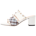 Valentino Rockstud Slide Slippers Women"s White