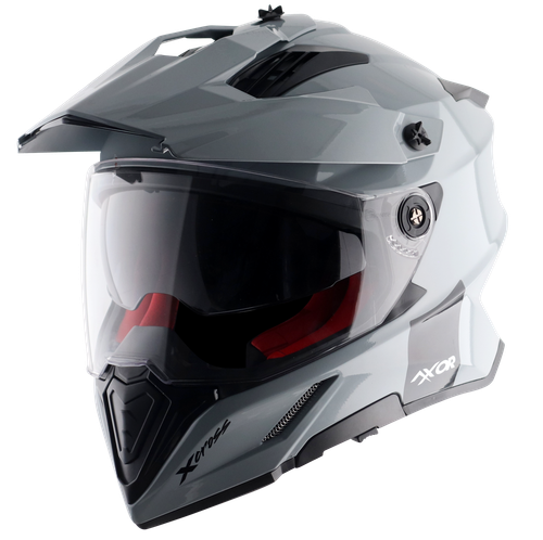 Шлем AXOR X-CROSS DUAL VISOR SC, с визором, цвет светло-серый (XL)