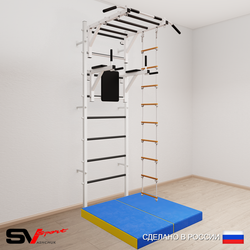 Шведская стенка Sv Sport 5424 (Турник рукоход/Брусья/Лестница/Мат 1м)