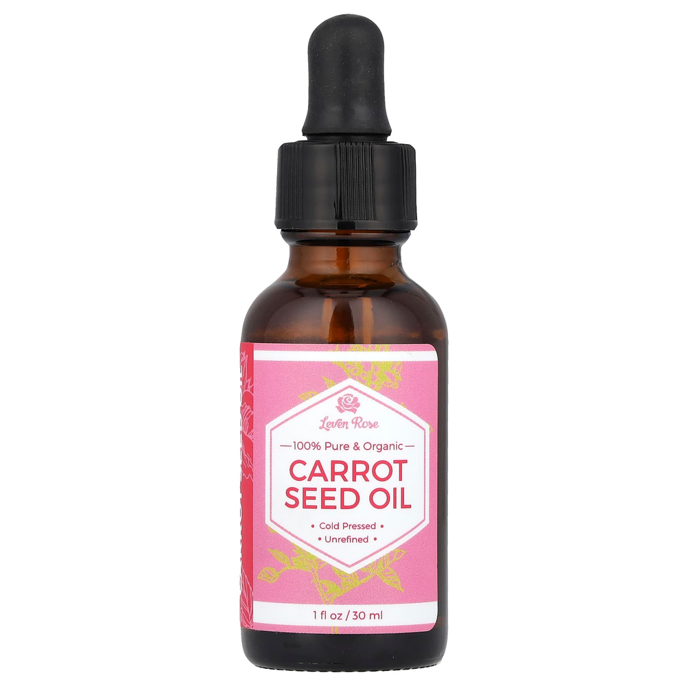 Leven Rose, 100% чистое и органическое, масло семян моркови, 30 мл (1 жидк. унц.)