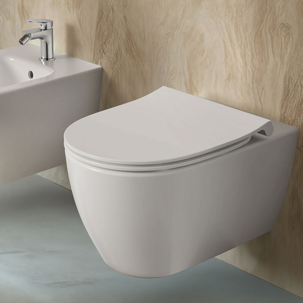 Унитаз подвесной Ideal Standard iLifeO, смыв HydroTwist, (выставочный образец)+сиденье