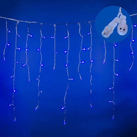 ULD-B6007-200-STK BLUE IP44 Бахрома светодиодная со статическим свечением. 6м. Соединяемая. 200 светодиодов. Синий свет. Провод прозрачный. ТМ Uniel