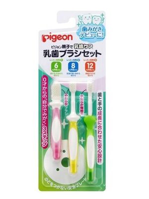 PIGEON Набор зубных щеток 6-18 мес 3шт