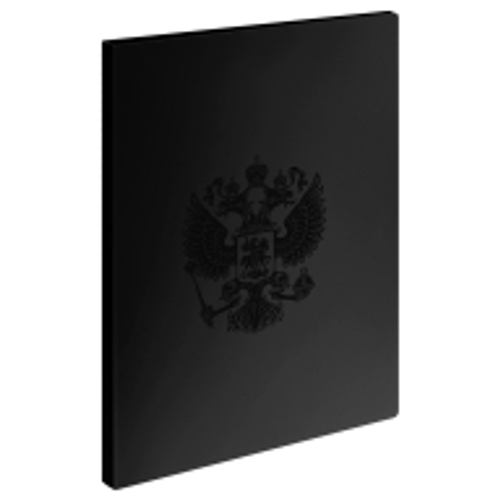 Папка с 20 вкладышами СТАММ "Герб" А4, 14мм, 700мкм, пластик, черный