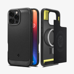 Чехол Spigen Rugged Armor Magsafe, matte black - iPhone 16 Pro